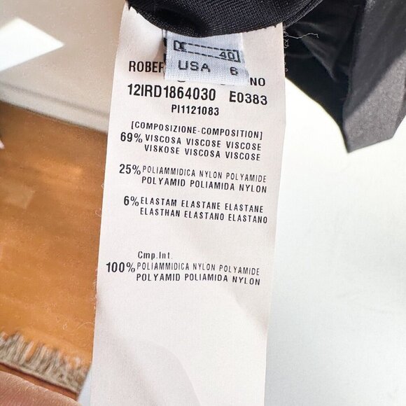 Roberta Di Camerino Belt Print Black Bodycon Dress 6 - Picture 11 of 11